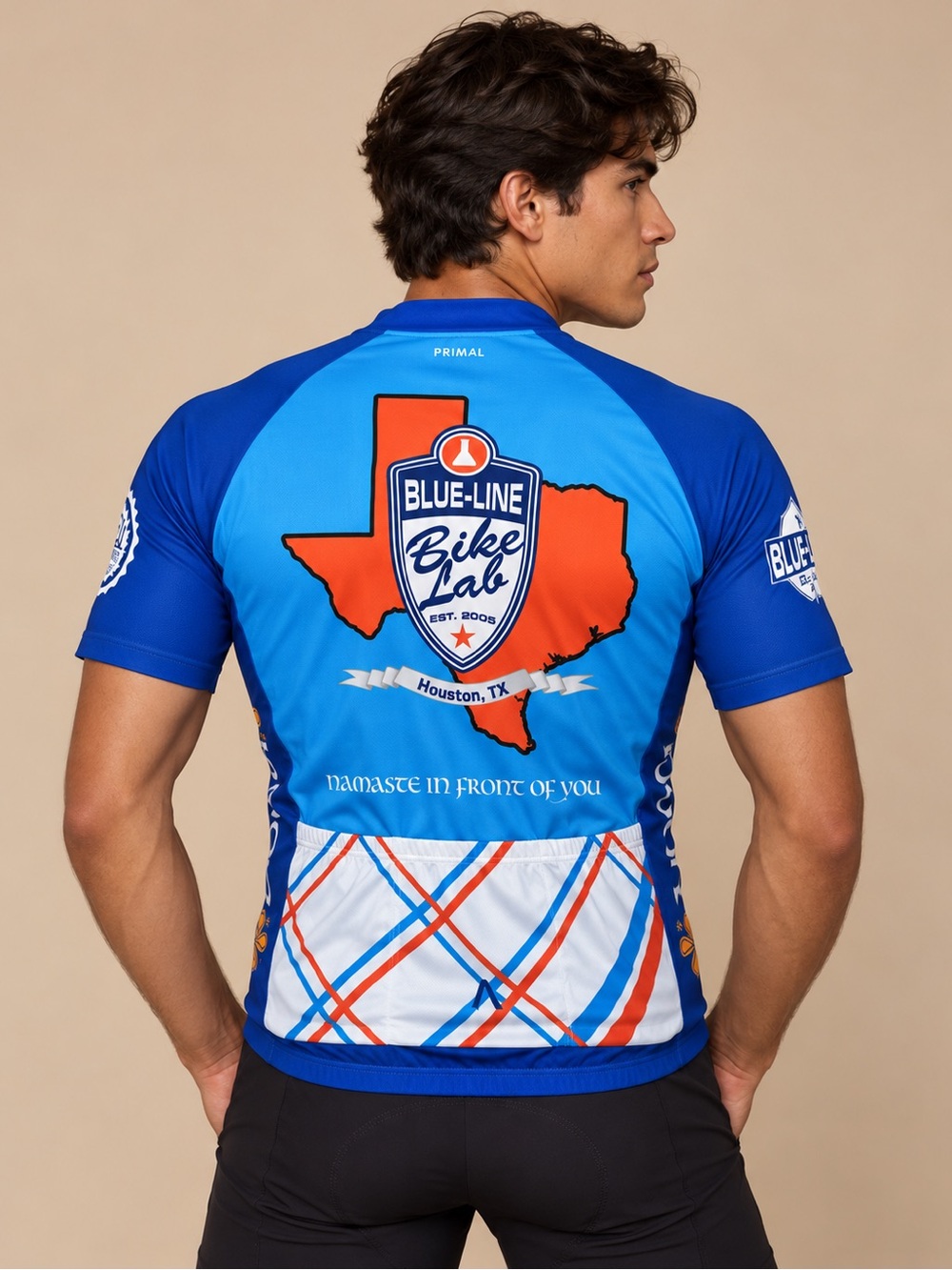 Primal Blue Line Bike Lab Houston Cycling Jersey XL